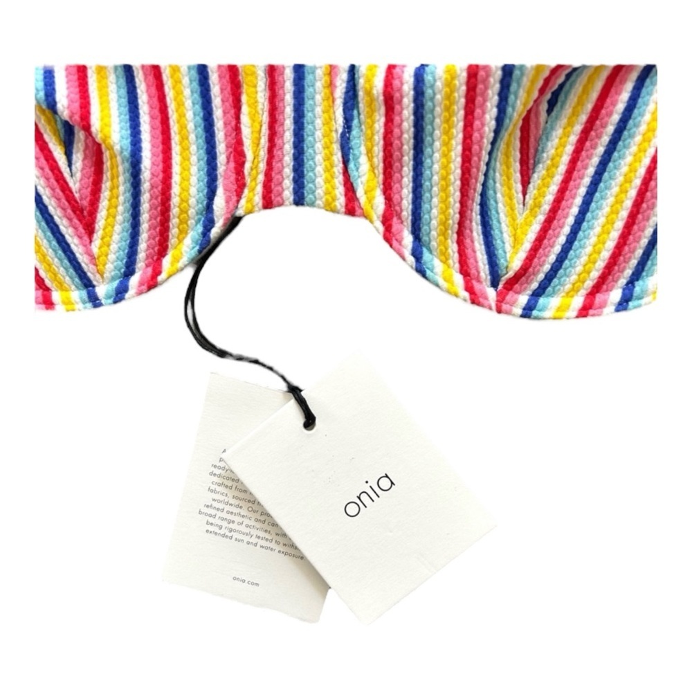 Onia Marilyn Bikini Top in multi micro stripe NWT - Picture 4 of 5